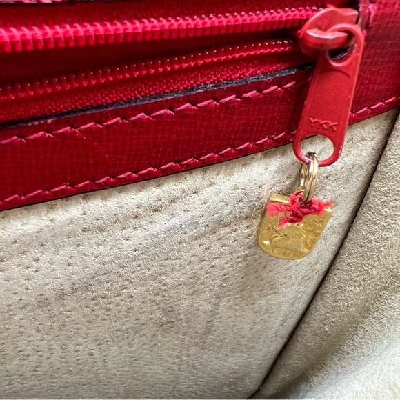 Mark Cross Red Leather Italy Legal Document Envelope  Case Clutch Gold - Picture 16 of 16